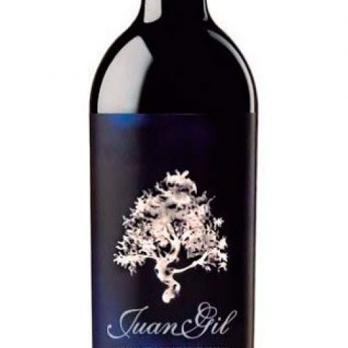 Botella de vino Blue Label de Juan Gil