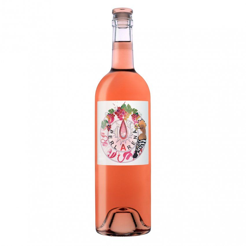 Botella de vino Perla Arena. Rosado