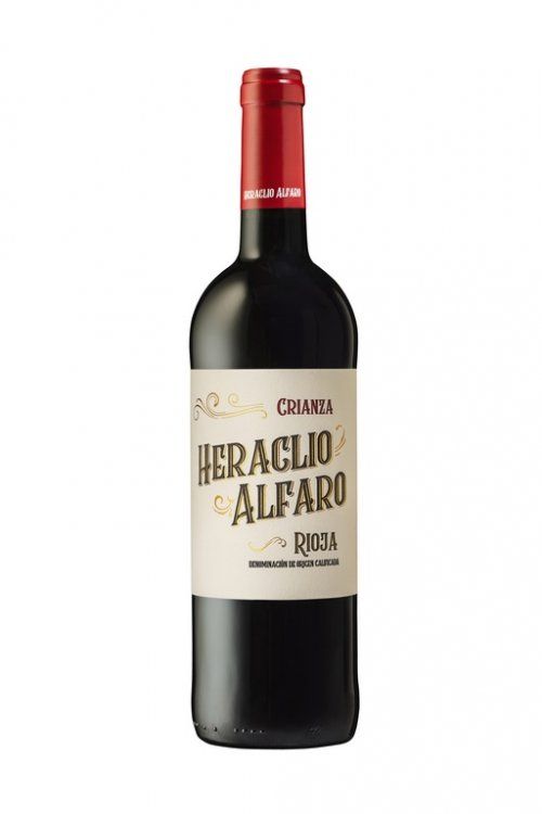 botella de vino heraclio alfaro crianza rioja